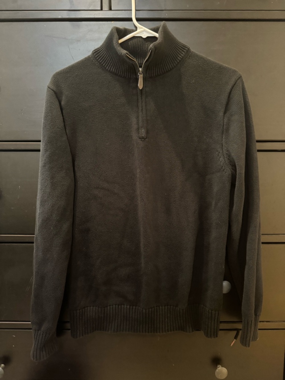 J Crew Heritage Quarter Zip Sweater Black Mens